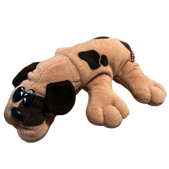 Vintage Pound Puppies Stuffed Animal Plush 1980s Mini Puppy Dog Tan & Brown 8” - Picture 1 of 9